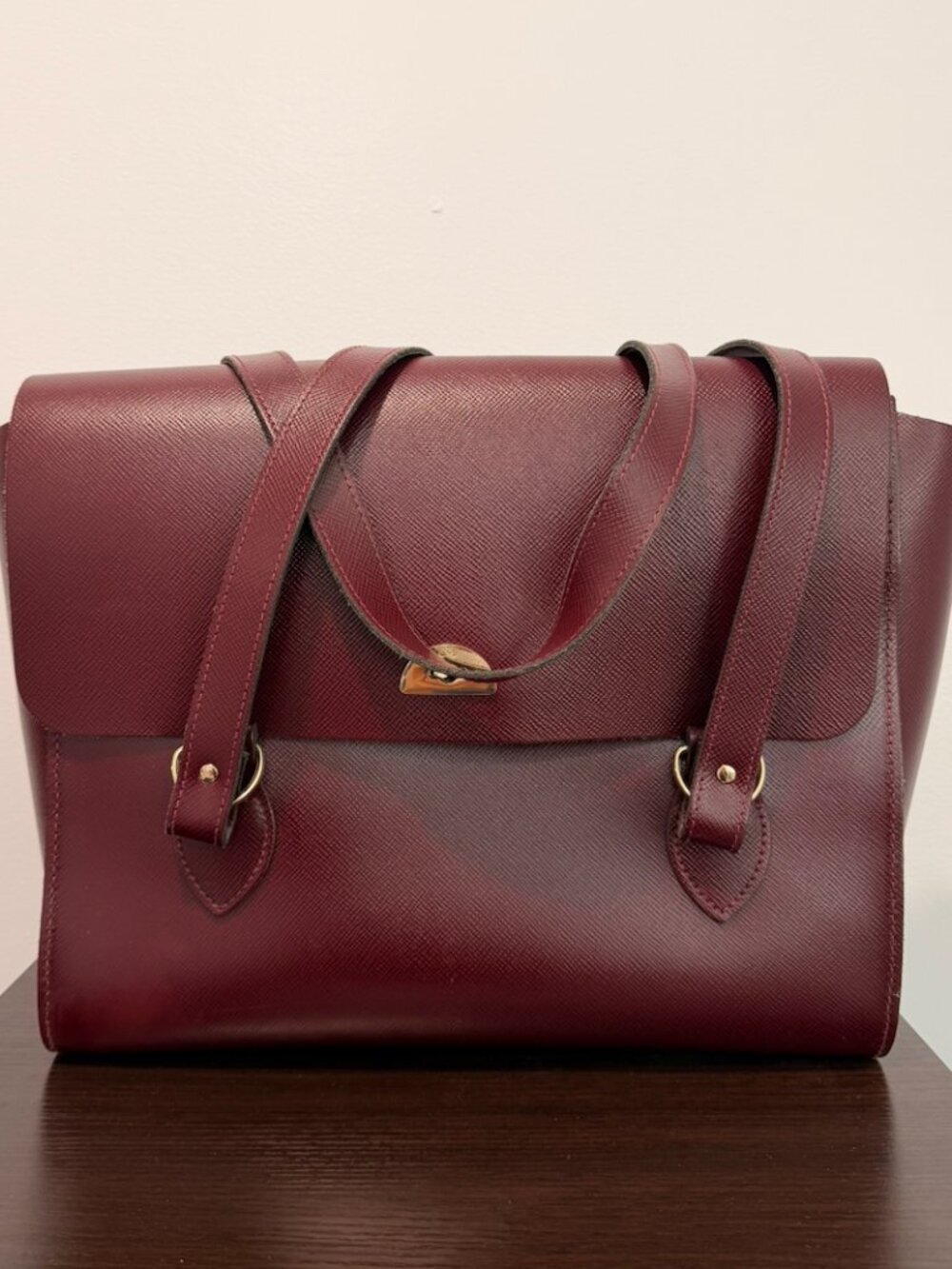 Tote Bag Saffiano Leather Burgundy